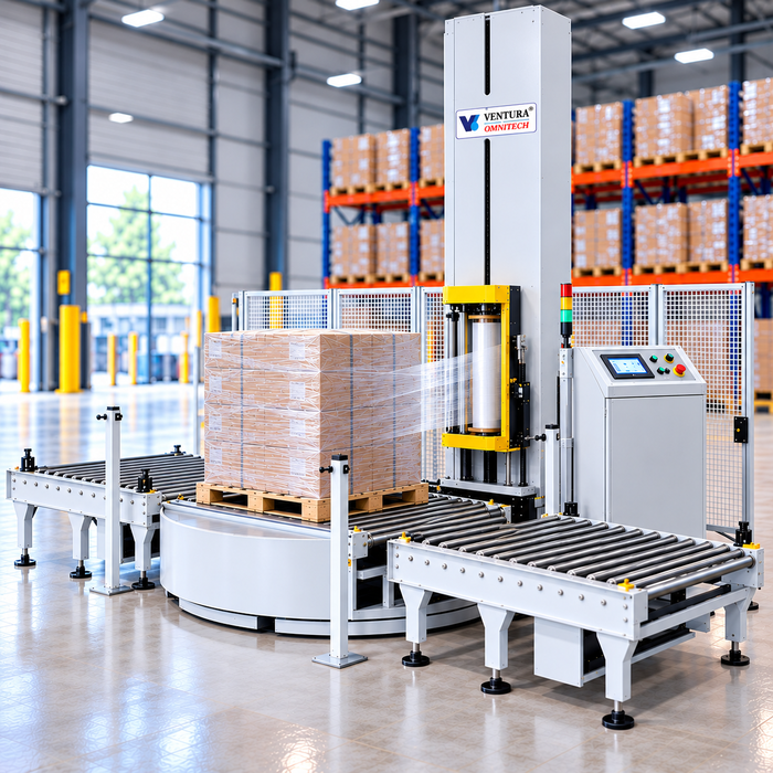 FULLY AUTOMATIC PALLET STRETCH WRAPPING MACHINE